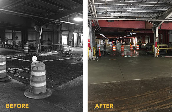 Another concrete floor before and after picture