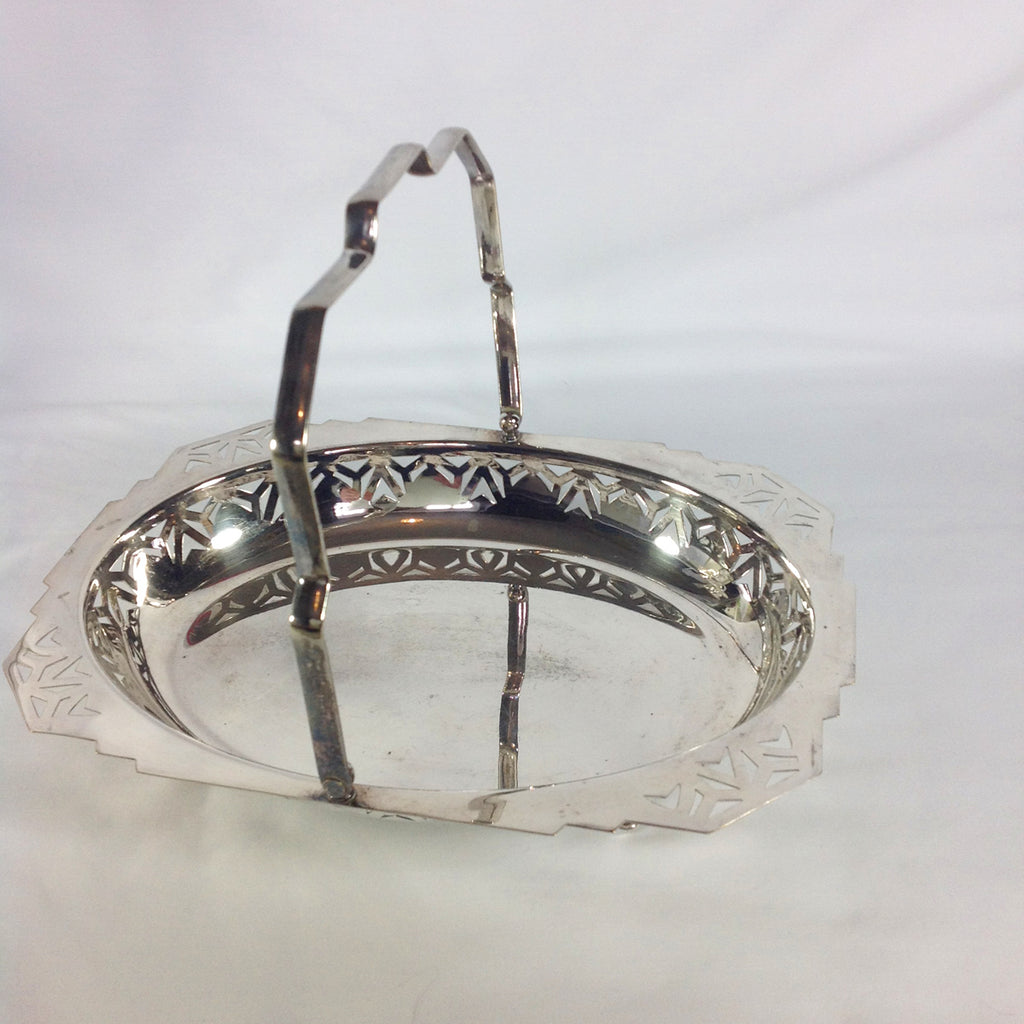 Antique Manco Silver Plate Swing Handle Basket Rural Magpie