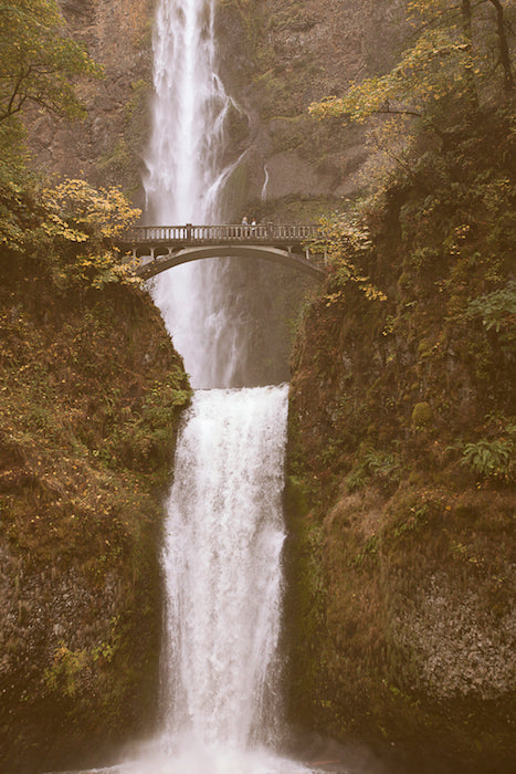Beautiful picture of Multnomah Falls in the Columbia River Gorge in the Fall of 2012.