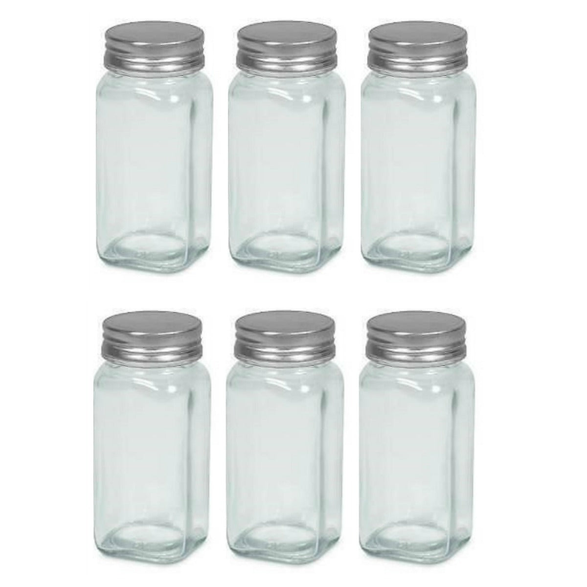 RSVP Square Glass Spice Jar - Set of 6 