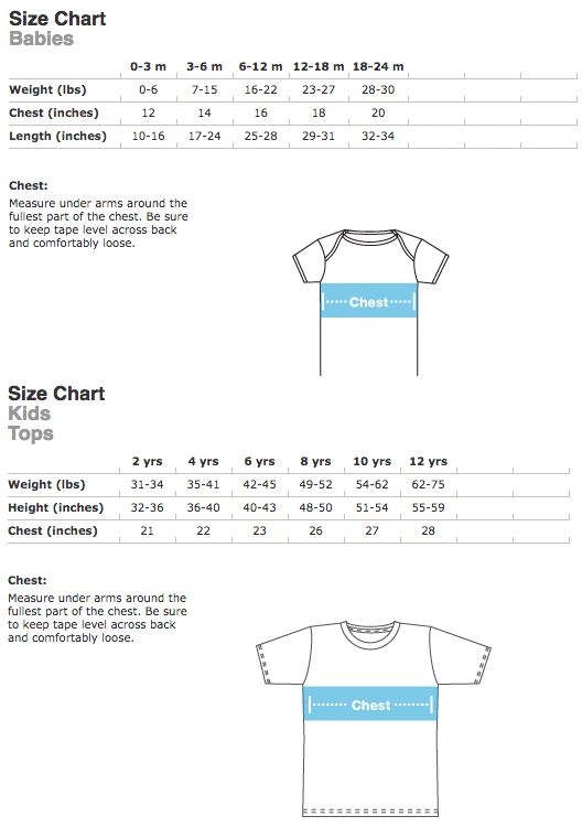 American Apparel Kids Size Chart - Tennessee Shirt Company