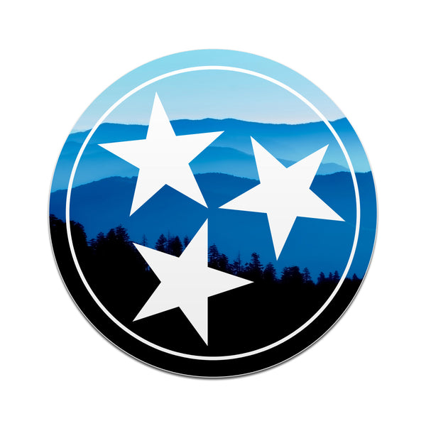 Great Smoky Mountains Tri Star 3 Inch Decal.