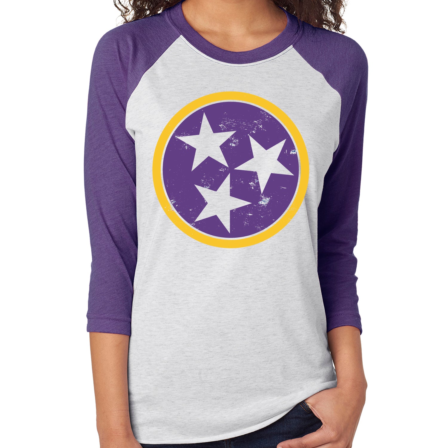 Purple & Gold Tri Star Raglan - TTU Tennessee Tech Cookeville, TN ...