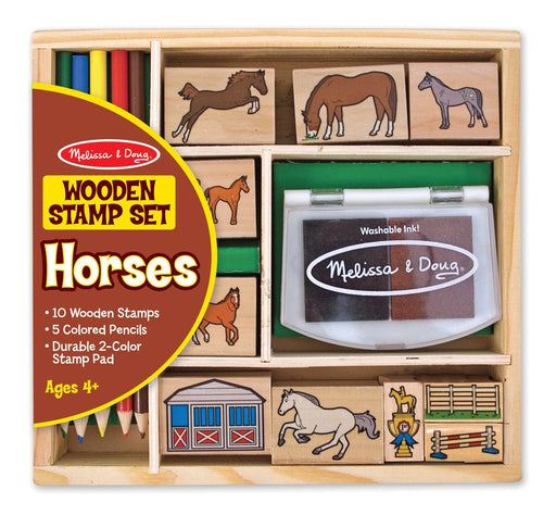 Melissa & Doug Dinosaur: Wooden Stamp Set + Free Scratch Art Mini-Pad  Bundle [16339]