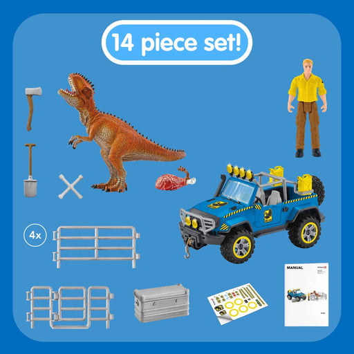 Schleich Dinosaur Toys Science Playset - 33-Piece Set Research Station with  Brachiosaurus, Velociraptor, Men Scientist Action Figures, and Dart