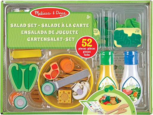 Melissa & Doug Slice and Toss Salad Play Set – 52 Wooden and Felt Pieces ,  Green - Pretend Food, Kitchen Accessories For Kids Ages 3+