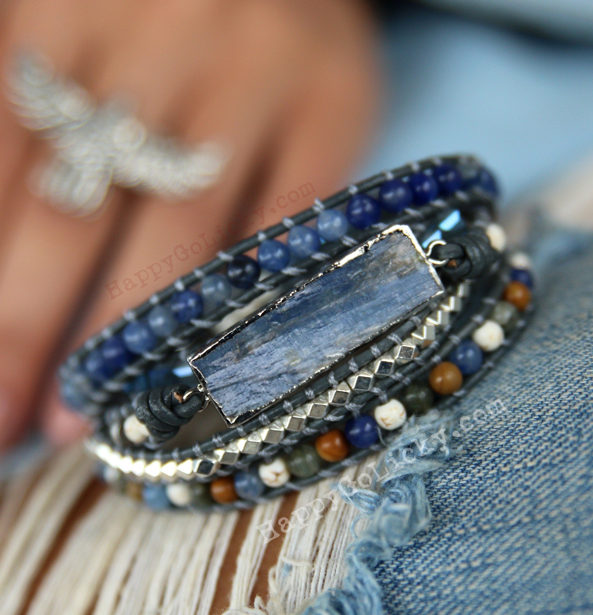 Nebula 5D Blue Kyanite Bracelet – 5D Healing Crystals