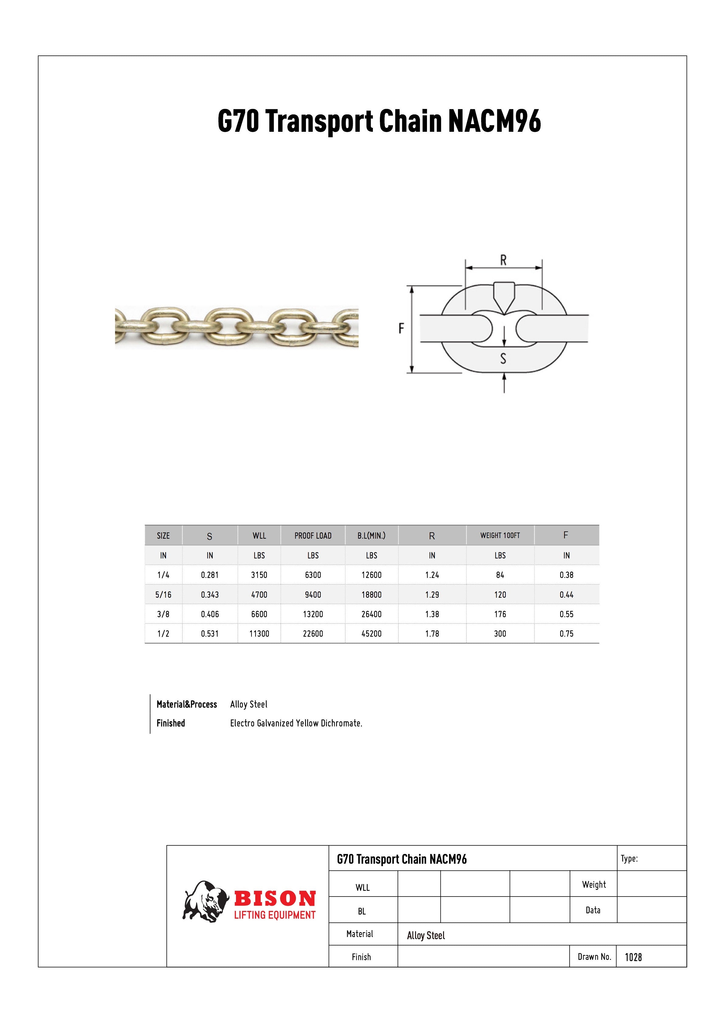 5/16 Transport Chain Pre-fitted – Lifting Online