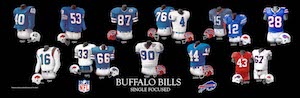 Buffalo Bills uniform evolution poster