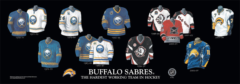 NHL Buffalo Sabres 1989-90 uniform and jersey original art – Heritage  Sports Art