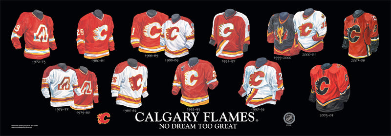 NHL Calgary Flames 1994-95 uniform and jersey original art – Heritage  Sports Art