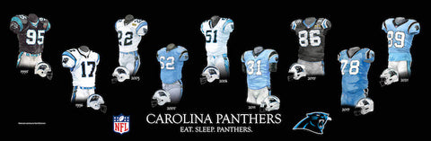Carolina Panthers uniform evolution poster