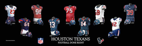 Houston Texans uniform evolution poster
