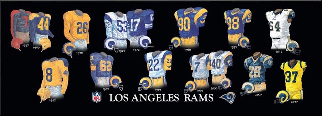 NFL Los Angeles Rams 2017 uniform original art – Heritage Sports Art