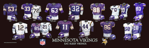 Minnesota Vikings uniform evolution poster