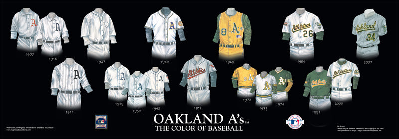 MLB Oakland Athletics 1969 uniform original art – Heritage Sports Art