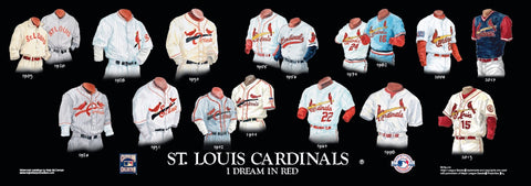 St. Louis Cardinals uniform evolution poster