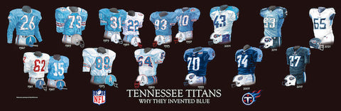 Tennessee Titans uniform evolution poster