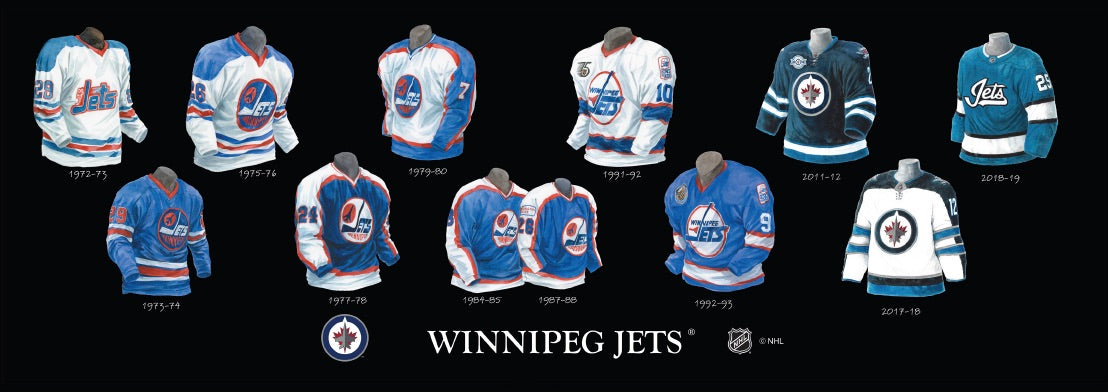 NHL Winnipeg Jets 1973-74 uniform and jersey original art – Heritage Sports  Art