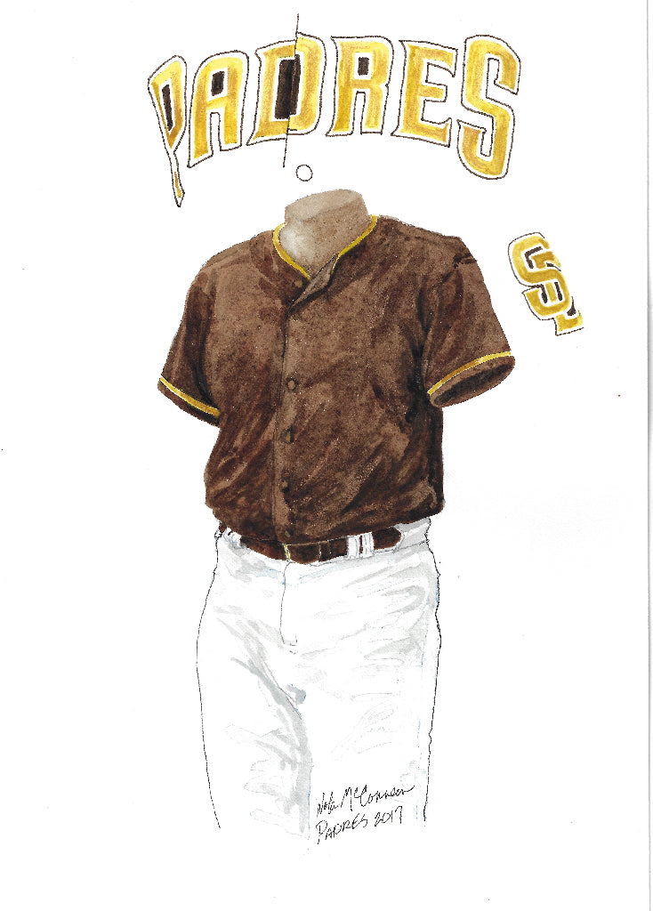 MLB San Diego Padres 1972 uniform original art – Heritage Sports Art