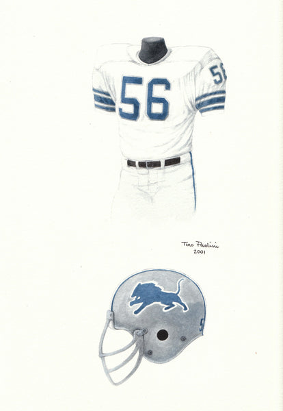 NFL Detroit Lions 1974 uniform original art – Heritage Sports Art