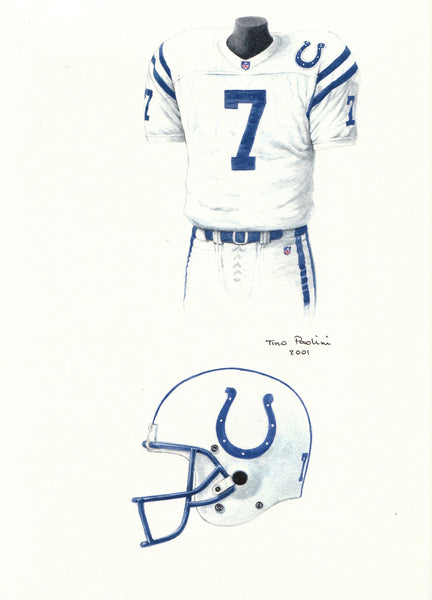 NFL Indianapolis Colts 1997 uniform original art – Heritage Sports Art