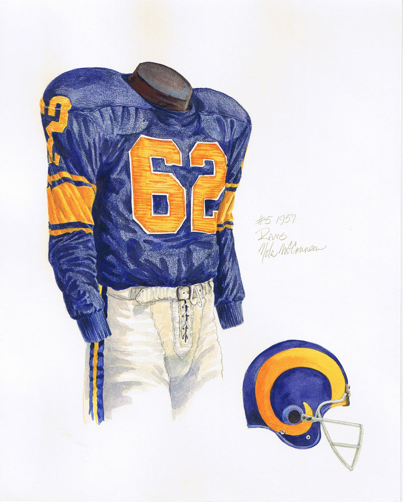 Los Angeles Rams 1994 uniform artwork, This is a highly det…