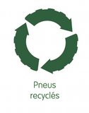 logo recyclage du caoutchouc issu des pneus de voitures