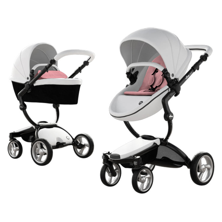 pink and black pushchair