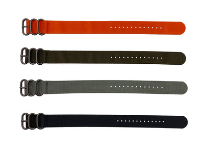 Zulu strap 5-ring Gray CNS & Watch Bands