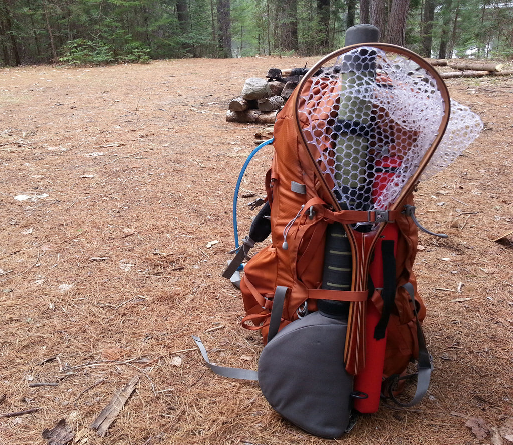 Net in a backpack. Tailwater Outdoors premium quality classic style fishing nets, handmade from high quality woods. Ideal for all fishing and outdoor enthusiasts.