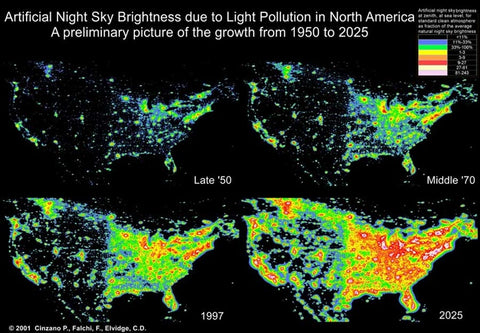Light pollution map of US