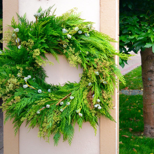 holiday wreaths cedar wreath fresh door wreath