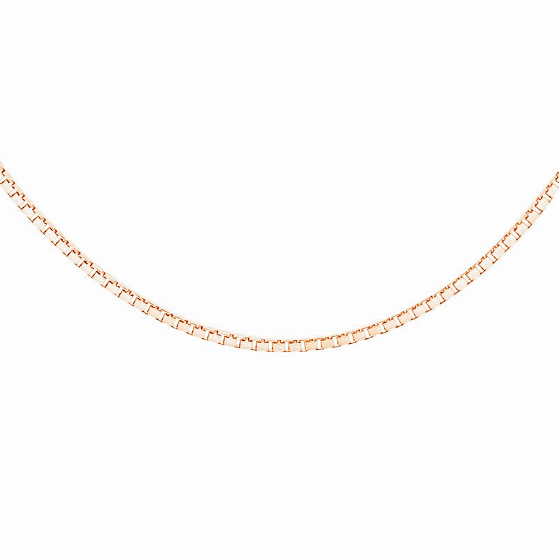 Rose Gold Box Chain 46cms 18 Long 0 85mm Thick Ray S Jewellery