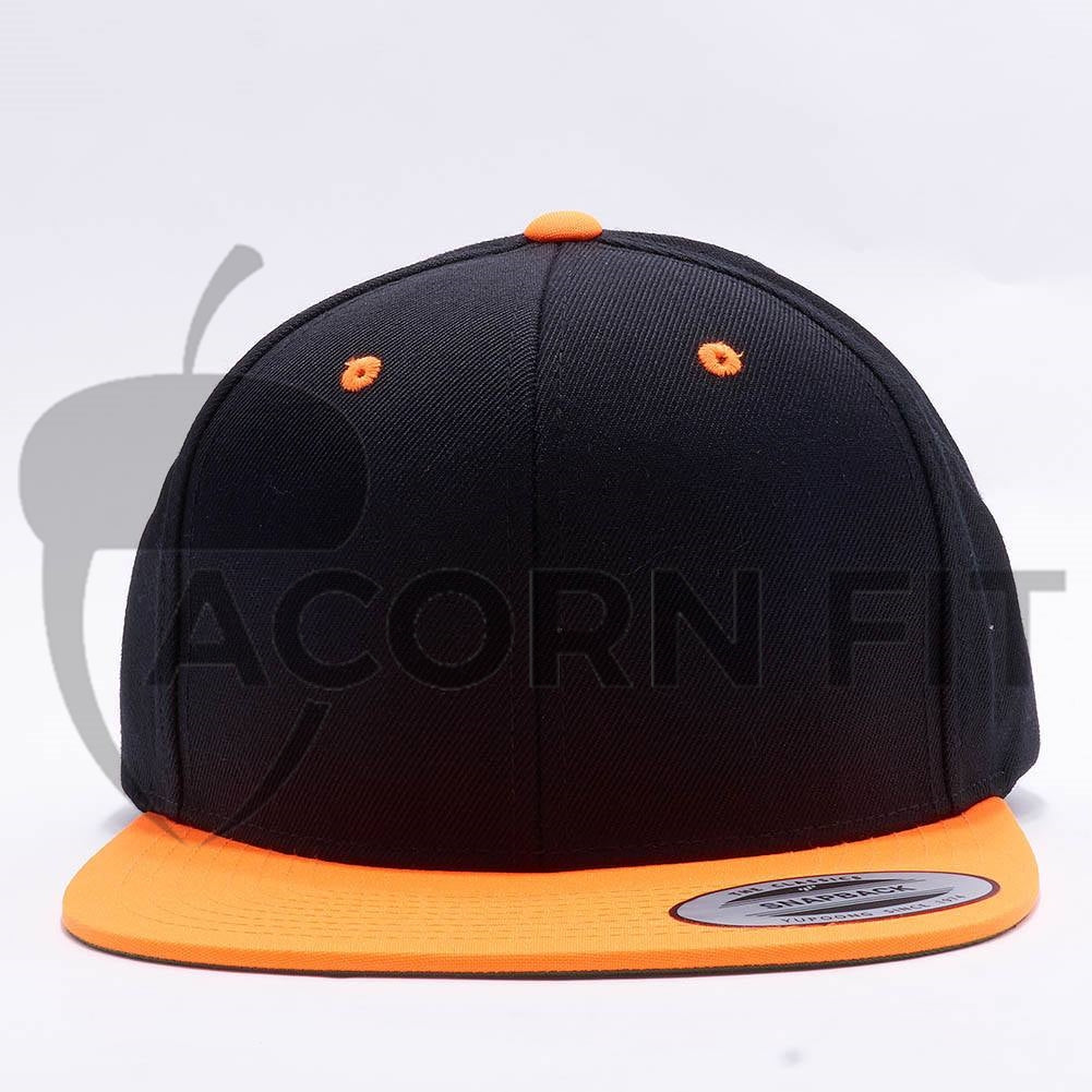 Wholesale Yupoong 6089mt Classic Snapback Black Neon Orange Acorn Fit - nwt roblox youth snapback hat osfm nwt