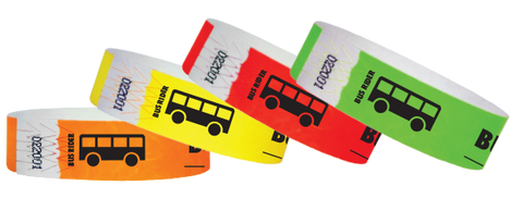 Busrider wristbands available in a variety of colors.