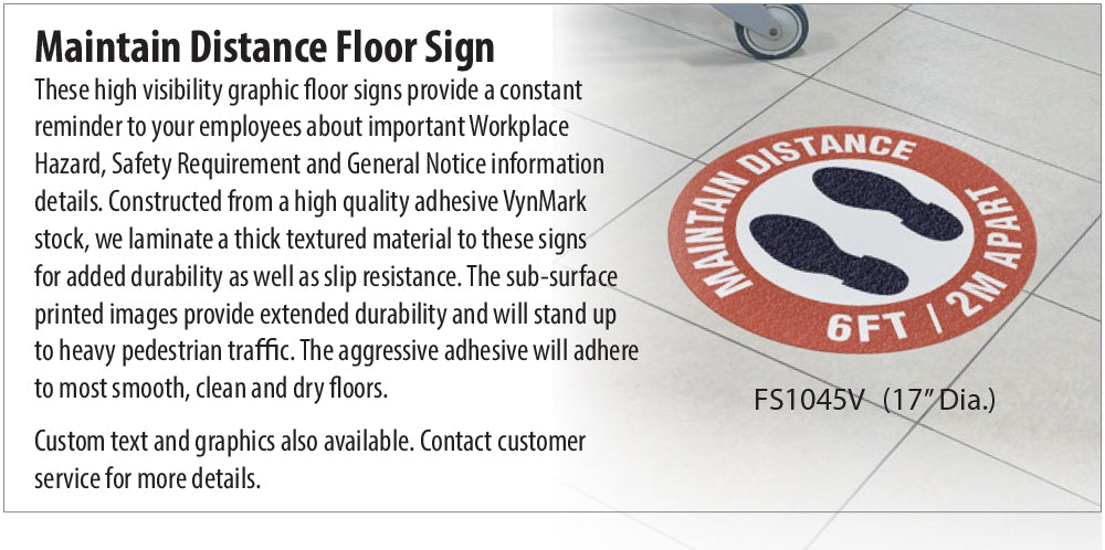 Maintain distance floor sign