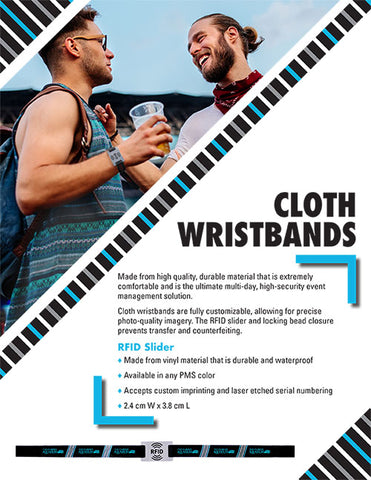 RFID Cloth Wristbands used for security.
