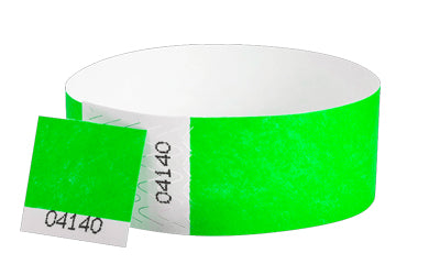 Green Tyvek Wristbands Detachable