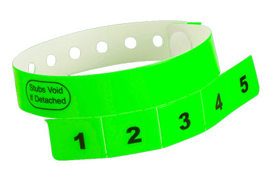 green Wristbands with Tabs
