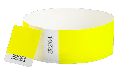 Yellow Voucher Wristbands Tear Off