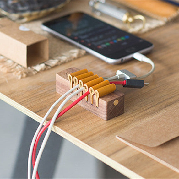Wooden Desktop Cable Organizer Gadget Flow Shop
