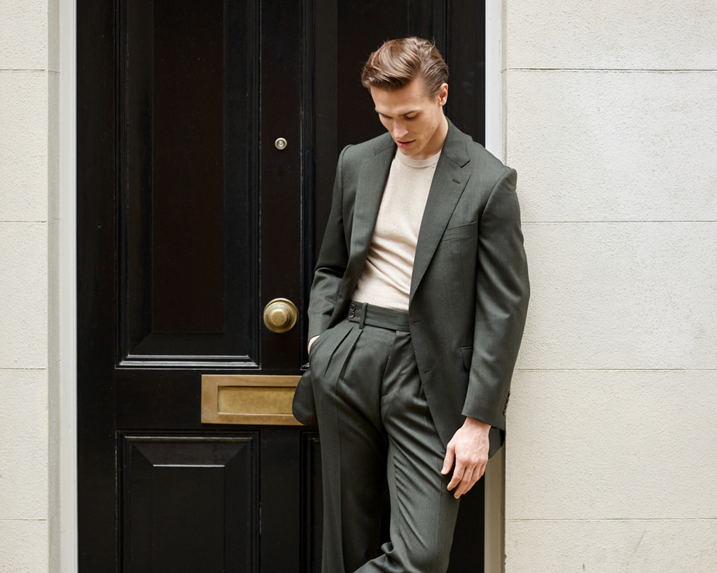 Crispaire Suit Jacket and Trousers in Forest Green