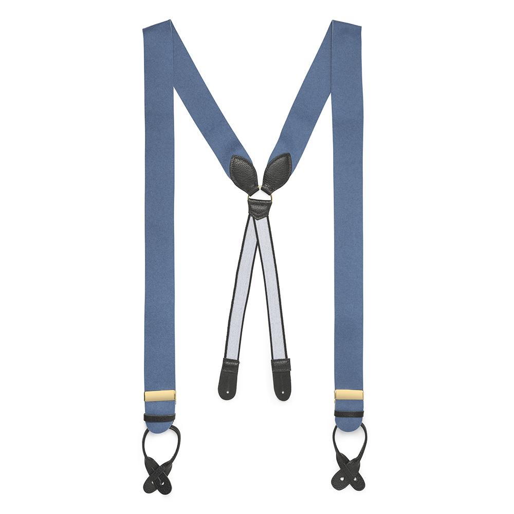 BROOKS BROTHERS BRACES Navy Blue Gold stripe men's suspenders $28.00 -  PicClick
