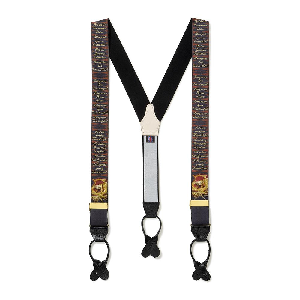 Albert Thurston Silk Moire Braces - Steel Grey