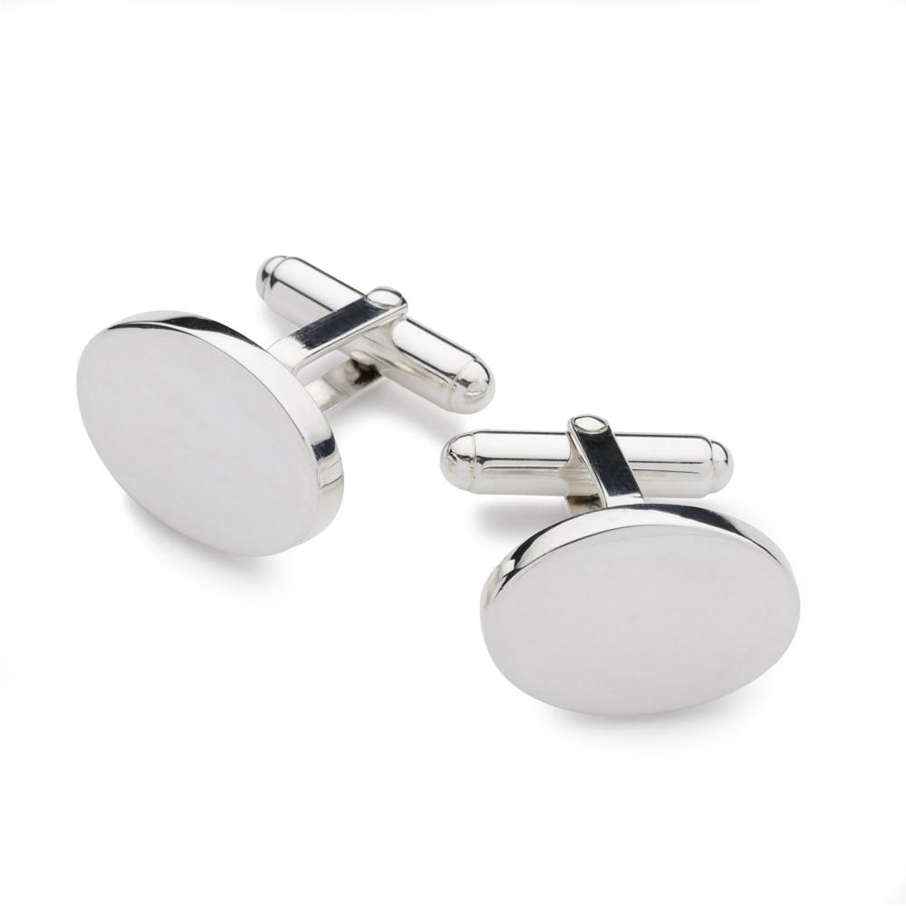 Sterling Silver Oval T-bar Cufflinks – Benson & Clegg