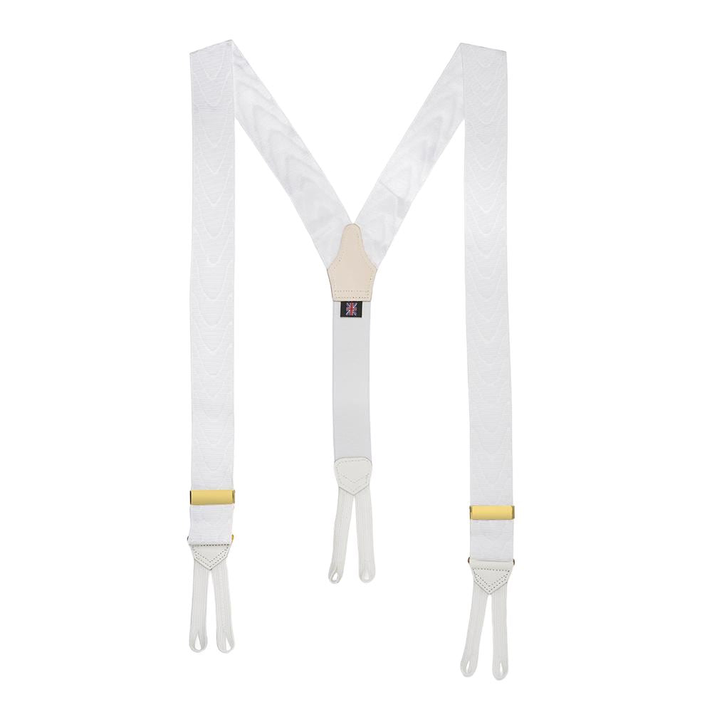 White suspenders to button made of silk moiré – Michael Jondral