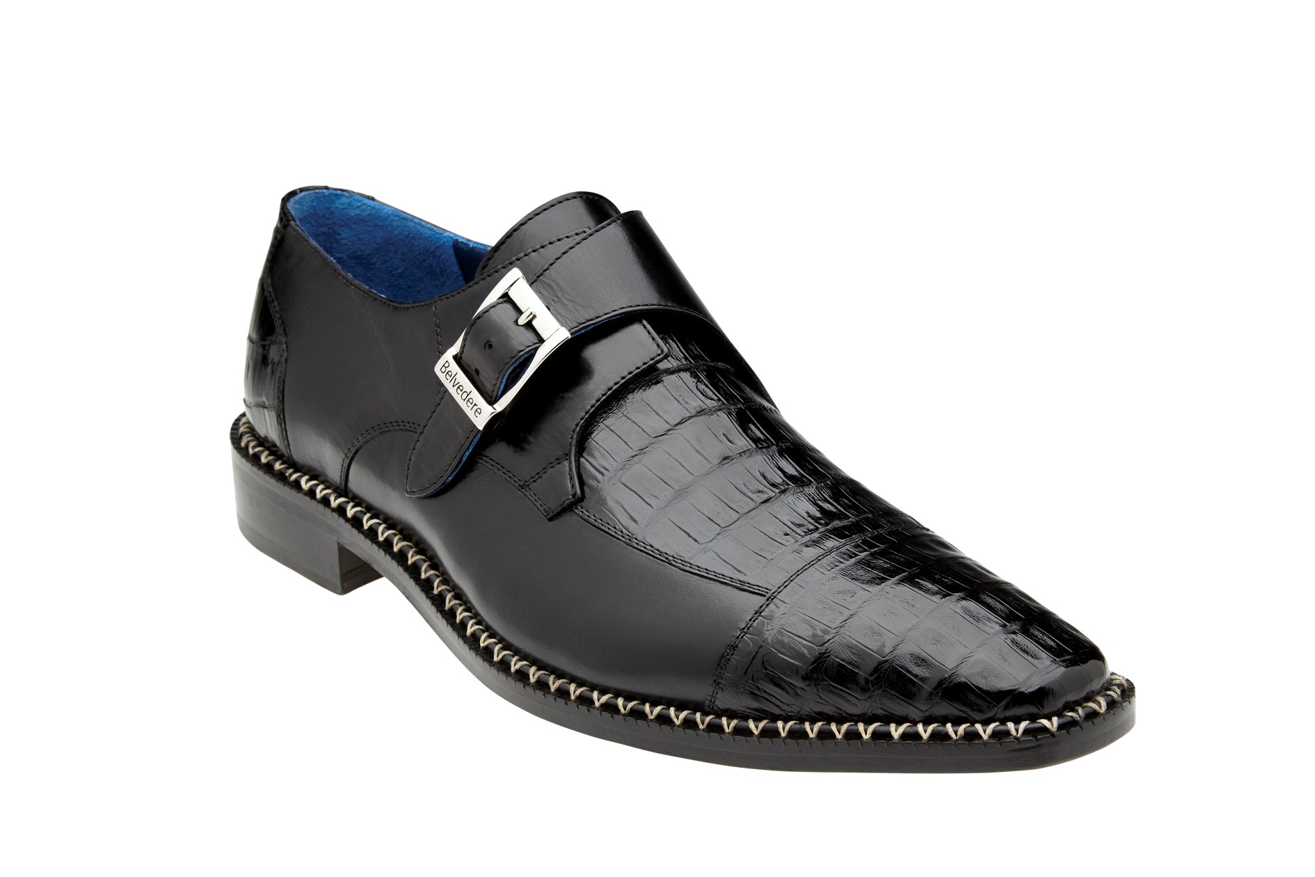 Caiman Monk Strap Dress Shoe - Black – City Slicker Detroit