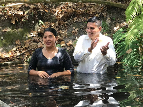 Juventina getting baptized