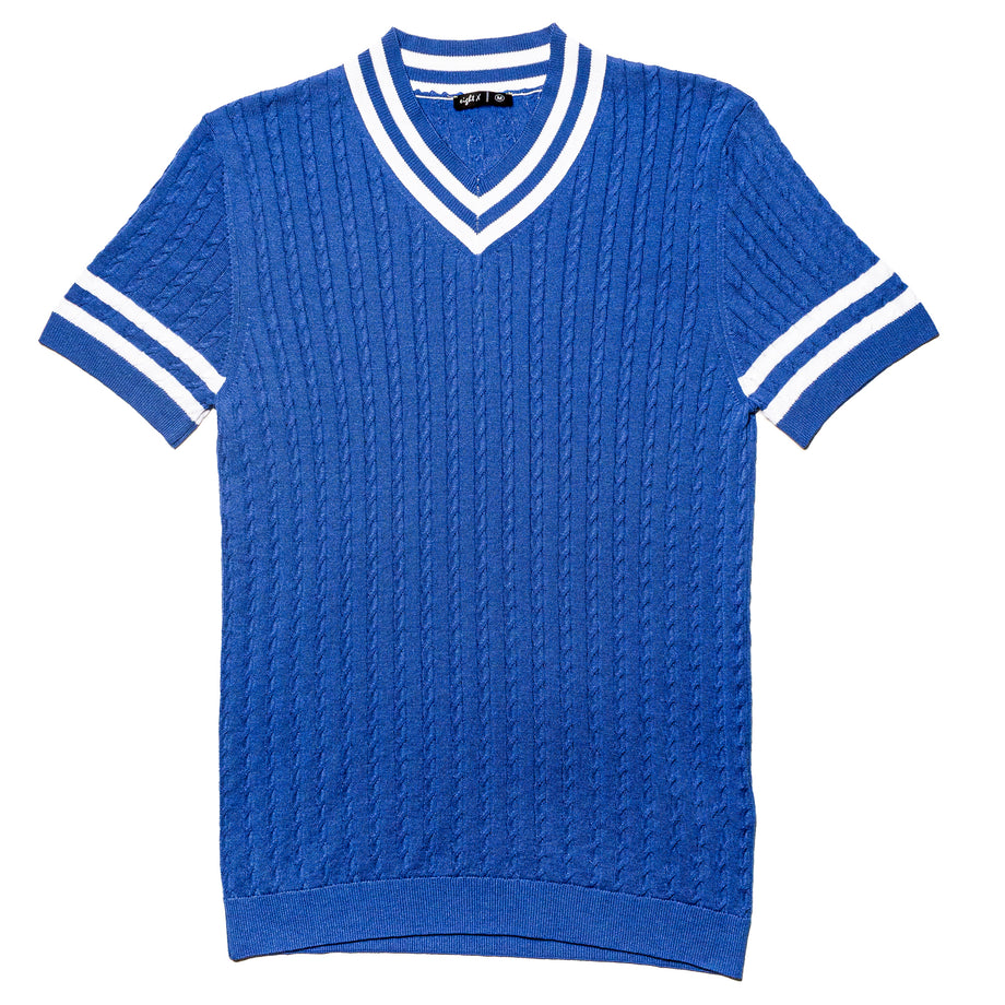 8ON8 23SS BLUE KNITTED BEACH SHIRT-